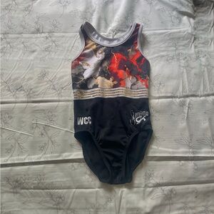 Simone Black, Navy, Red GK Leotard